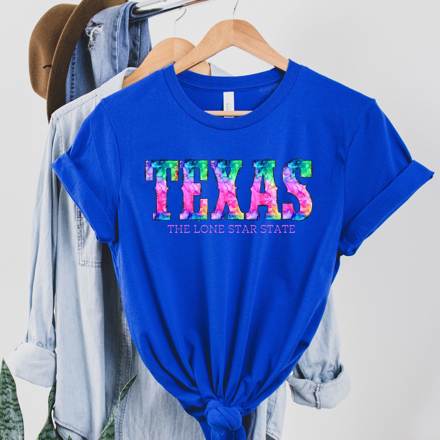 Texas The Lone Star State Short Sleeve Tee, Texas T-Shirt, Western Shirt, Colorful T-Shirt