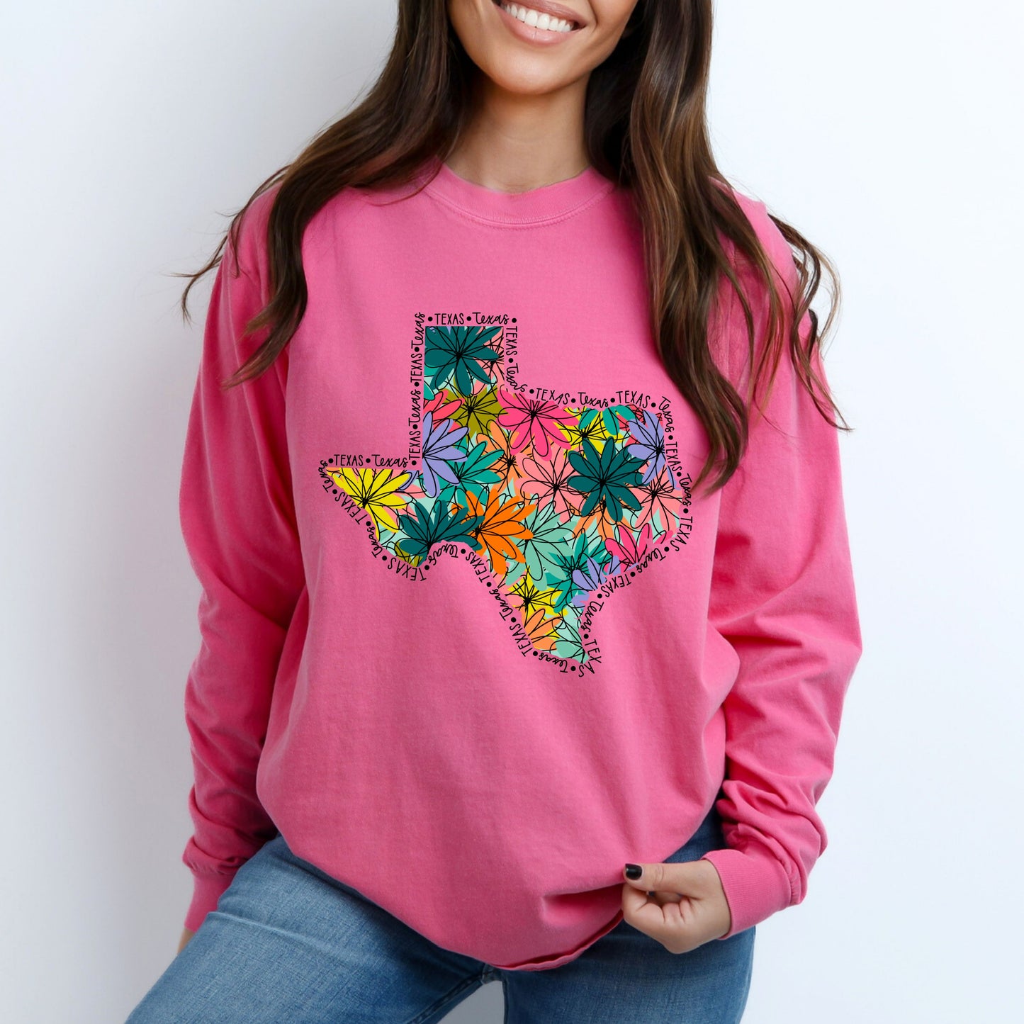 Texas Floral Long Sleeve T-Shirt