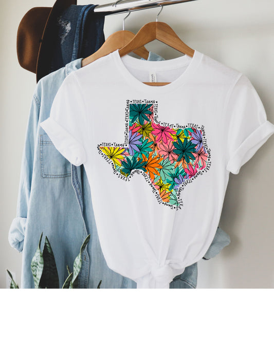 Women's Texas T-Shirt, Women's Texas Tee, Cute Women's T-Shirt, Women's TX T-Shirt, TX T-Shirt, Colorful T-Shirt, Mother's Day Gift