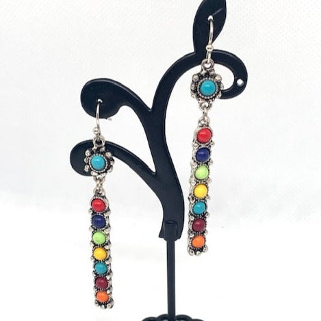 Colorful Turquoise Strand Earrings