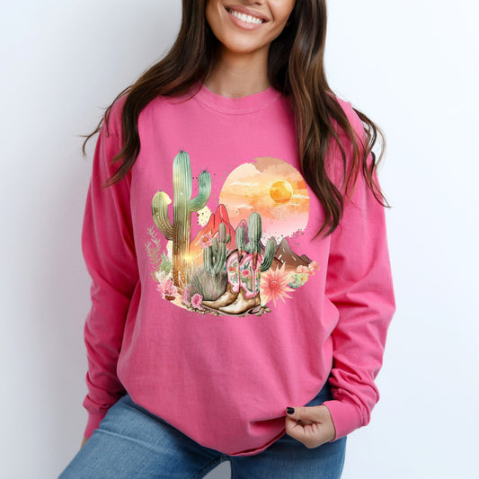 Texas Sunset Long Sleeve T-Shirt