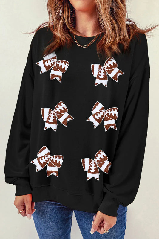 Football Bow Ties Long Sleeve Sweatshirt