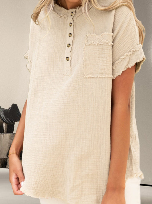 Chic Cut: Raw Edge Roundabout Blouse