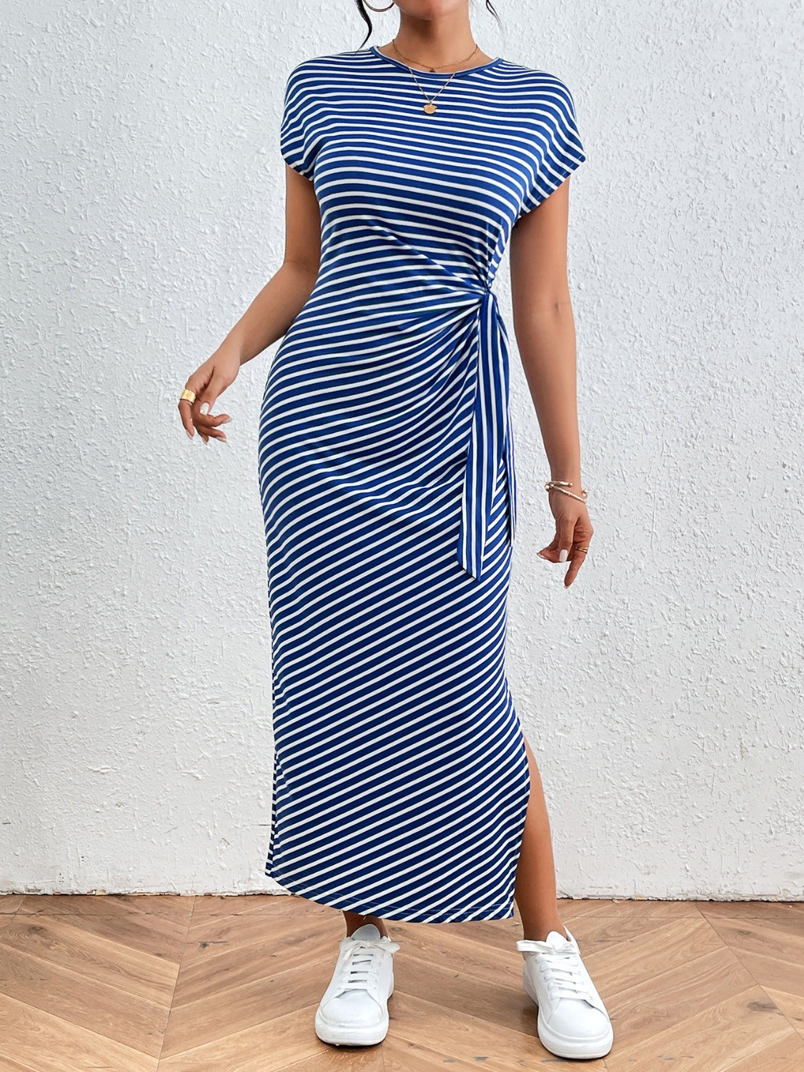 Surely Stripes: Round Neck Short Sleeve Tee Dress