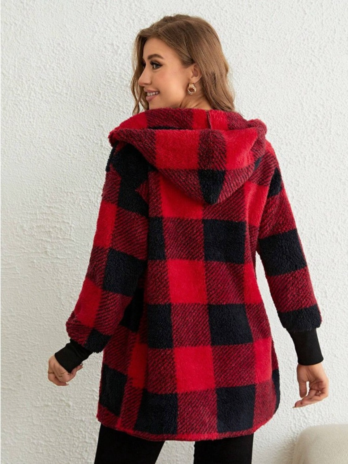 Plaid Hooded Light-Weight Coat