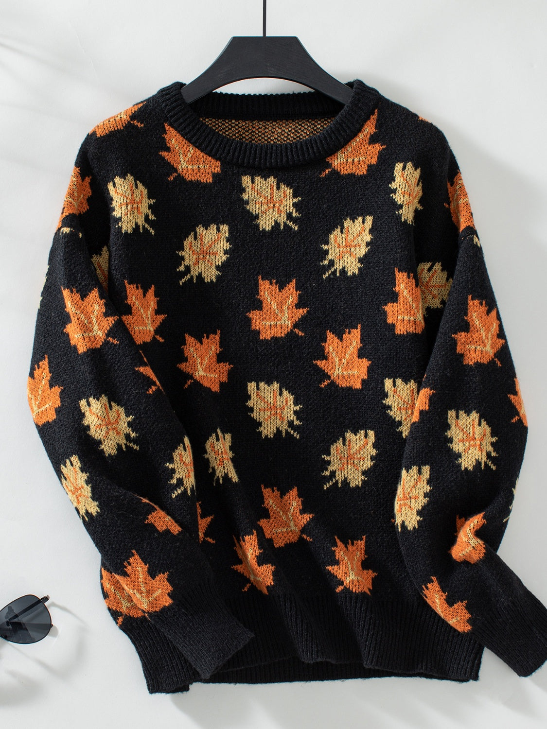 Fall Maple Leaves Long Sleeve Sweater