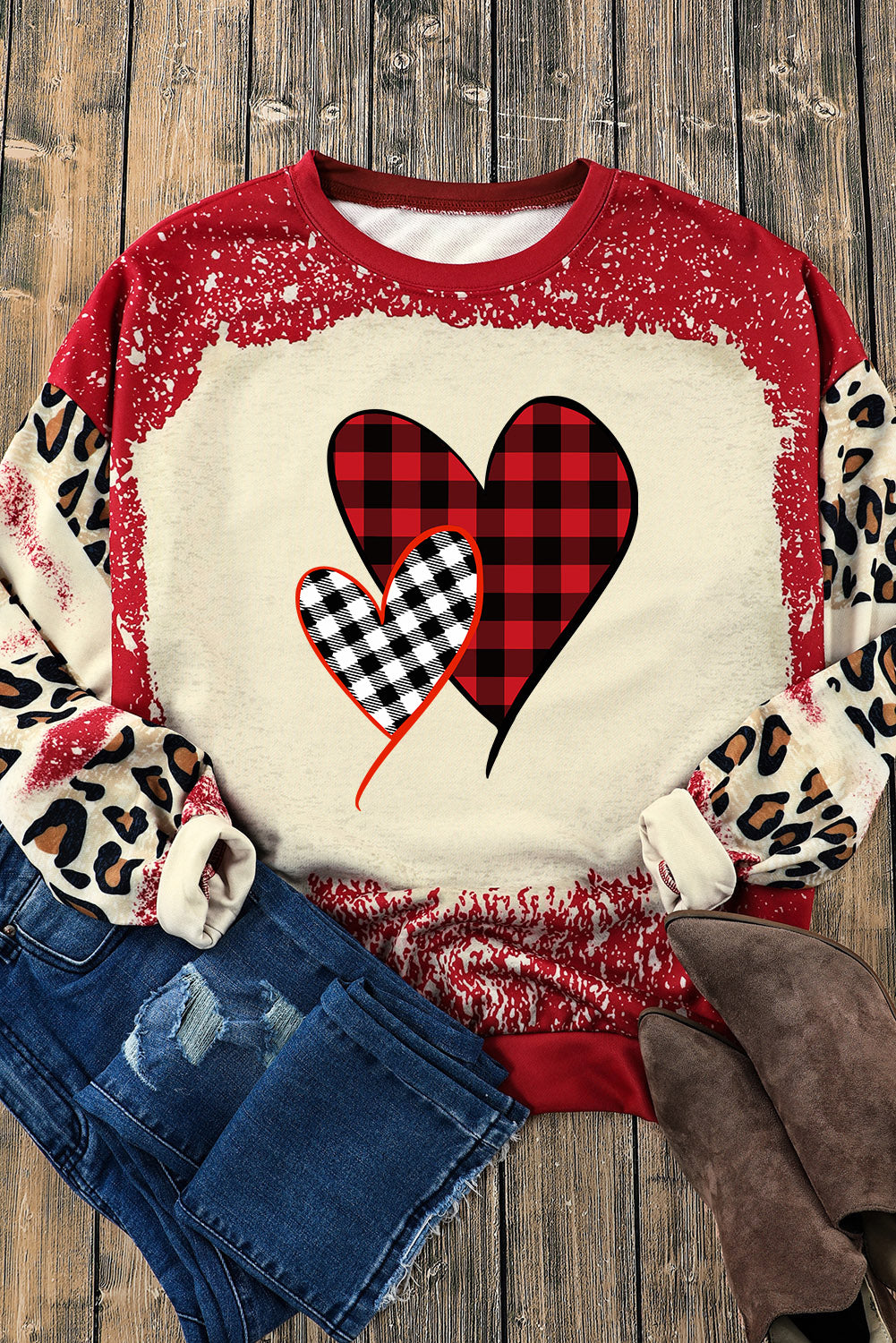 Hearts Leopard Sweatshirt