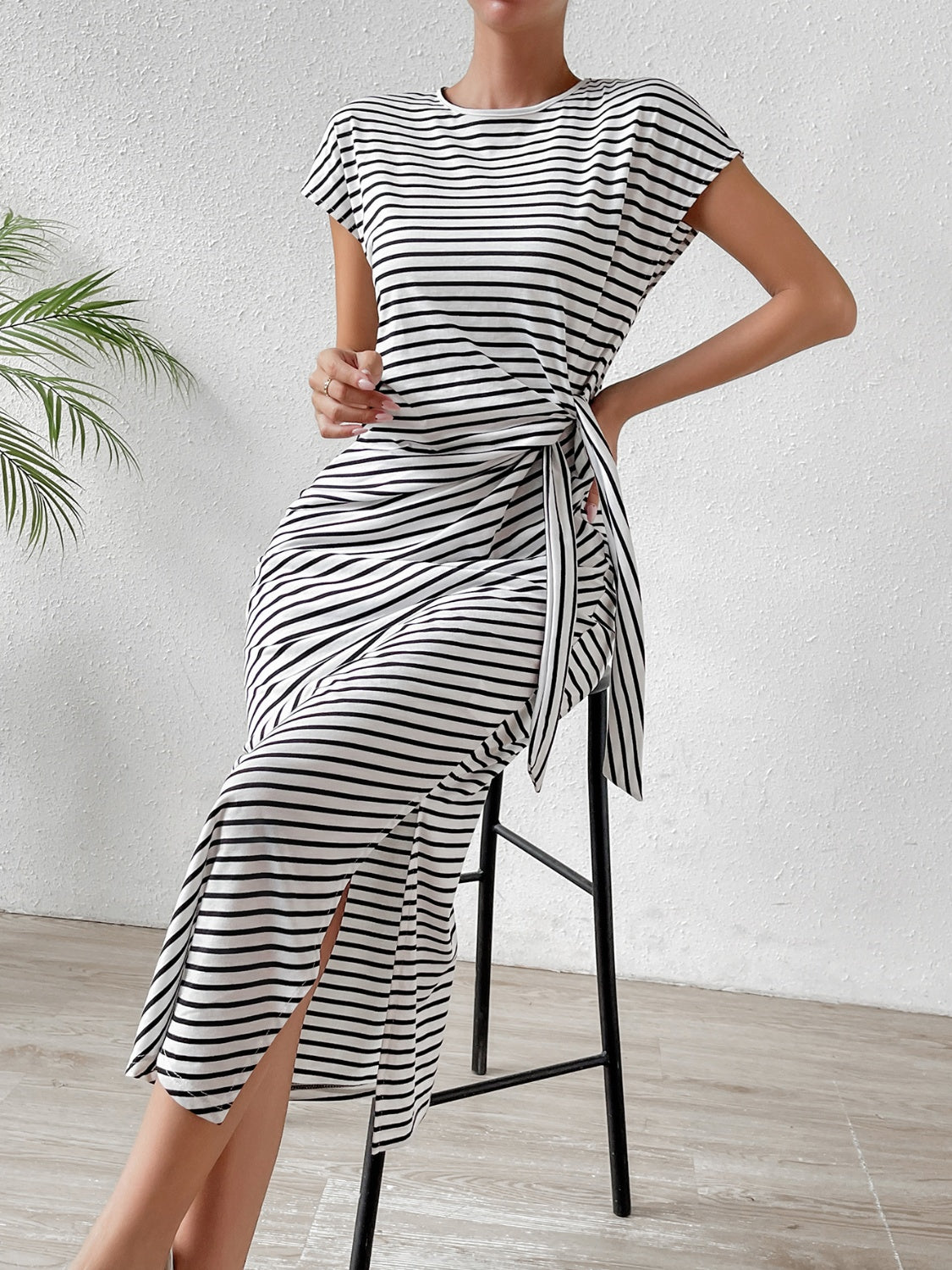 Surely Stripes: Round Neck Short Sleeve Tee Dress