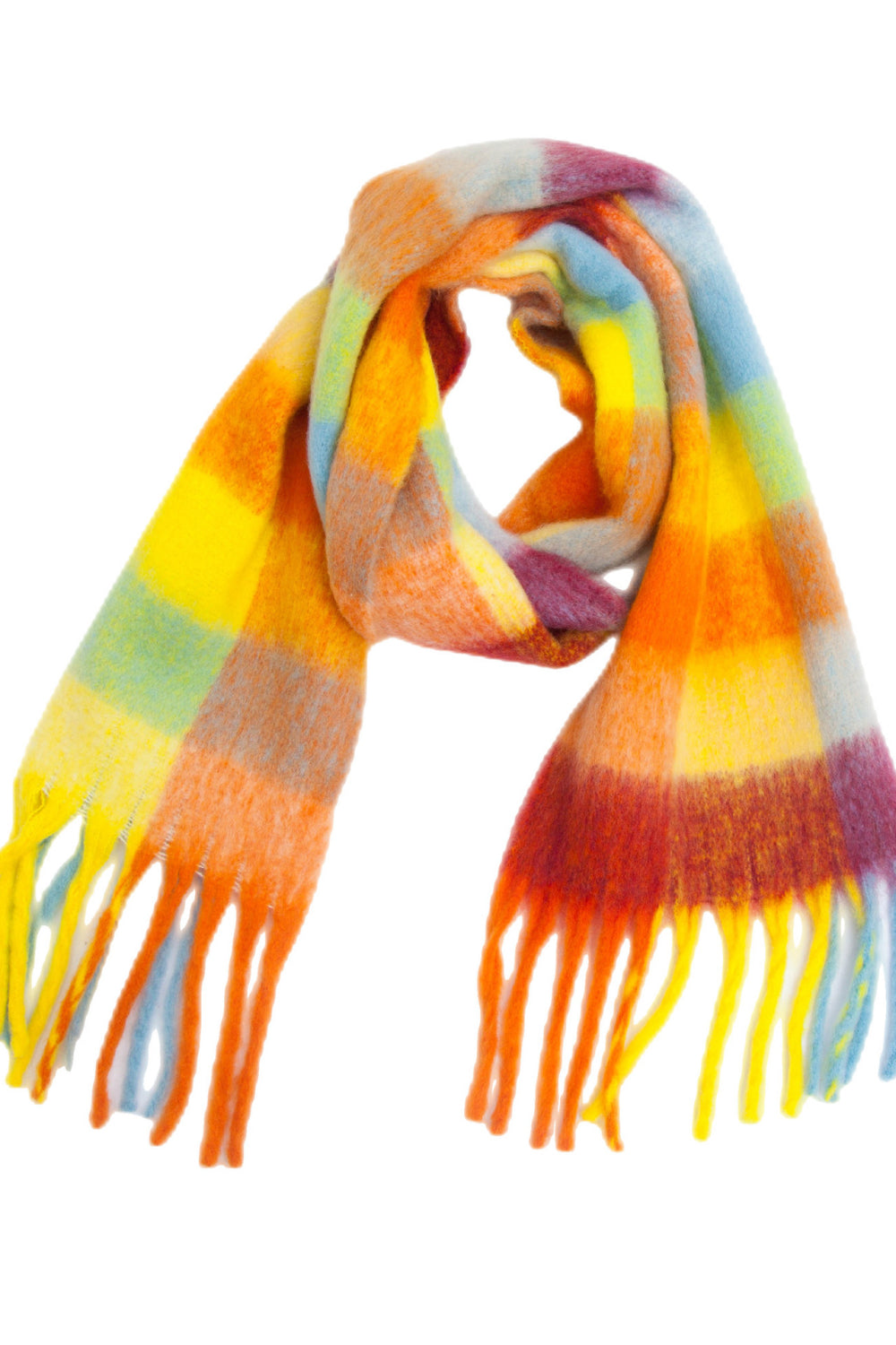 Polyester Scarf With Fringe