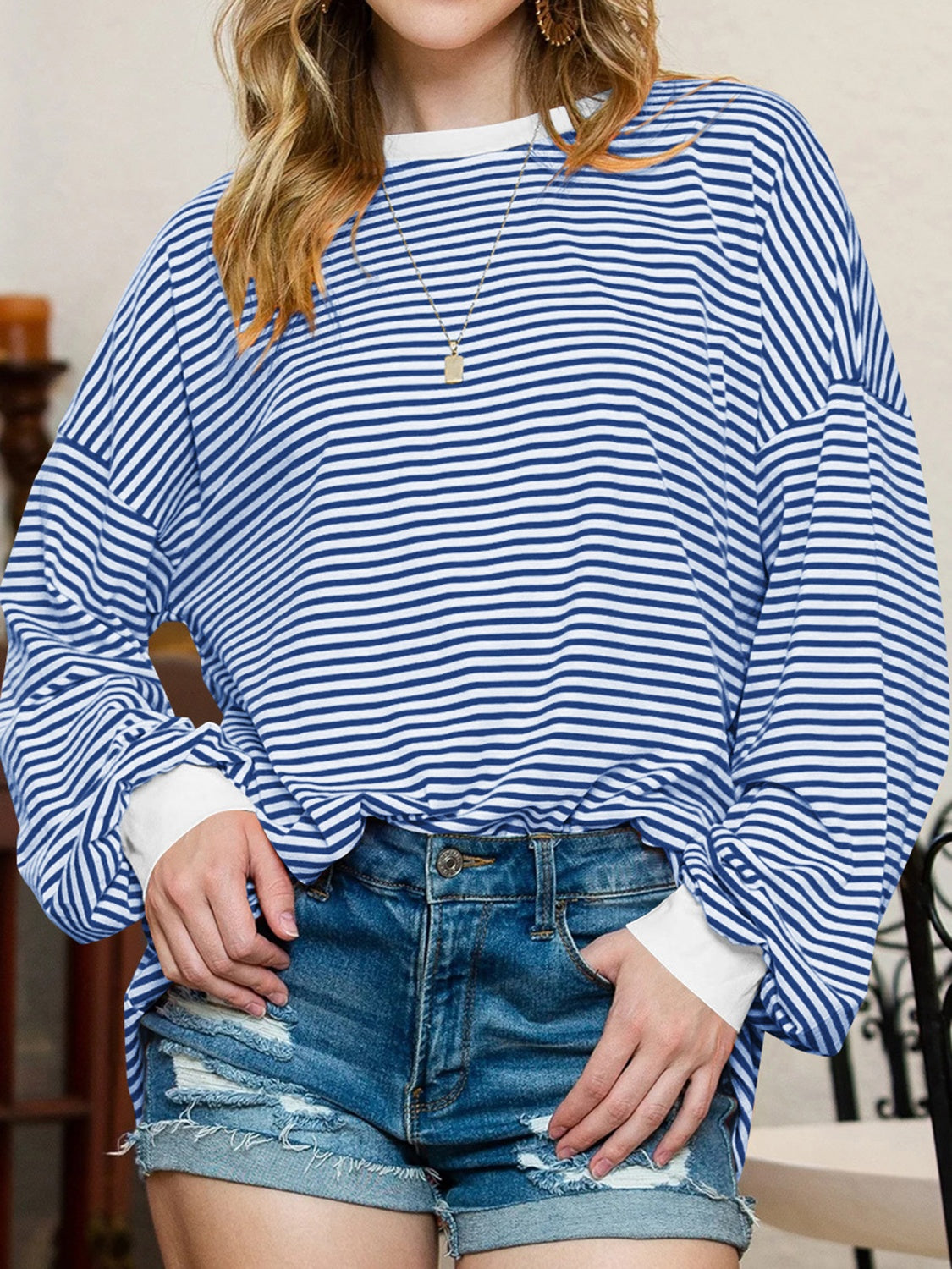 Striped Long Sleeve Sweatshirt