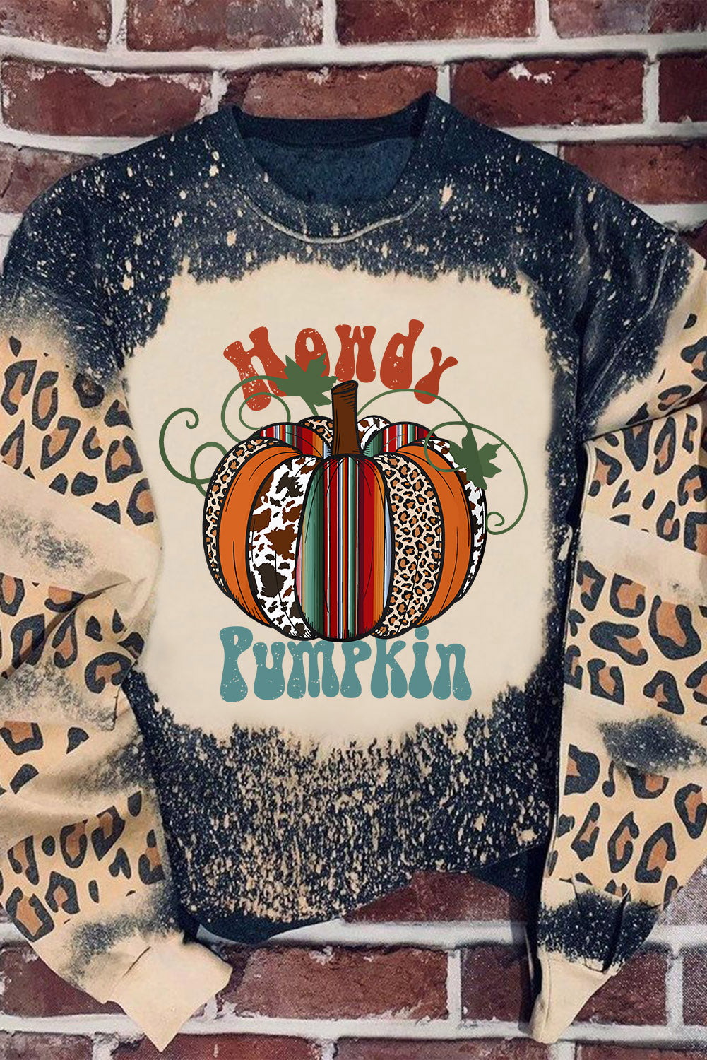 Howdy Pumpkin Leopard Print Sweatshirt