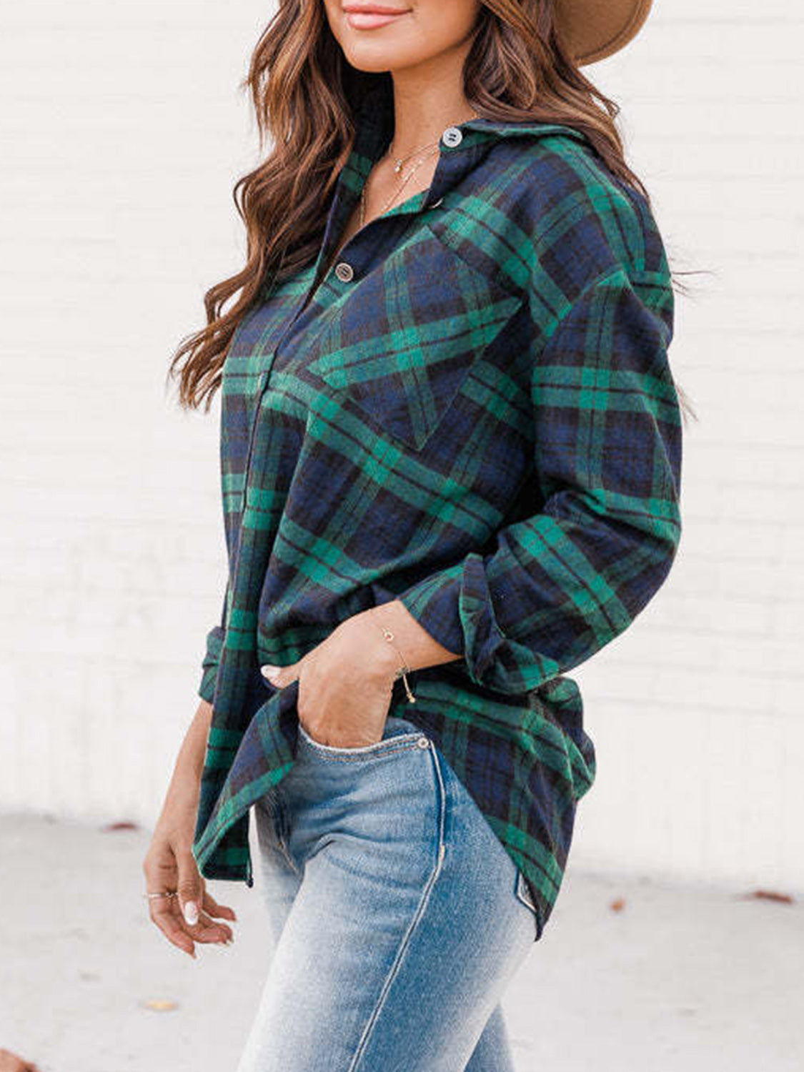 Plaid Button Down Long Sleeve Shirt