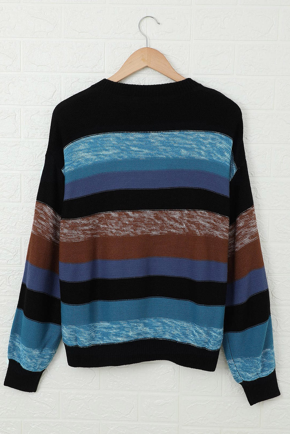 Multi-Color Striped Drop Shoulder Sweater