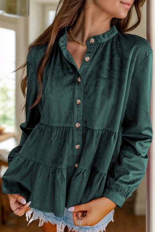 Long Sleeve Gathered Layers Shirt