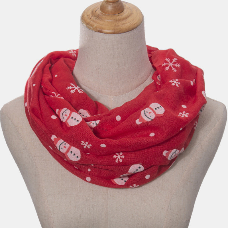 Lightweight Snowman and Snowflakes Christmas Scarf