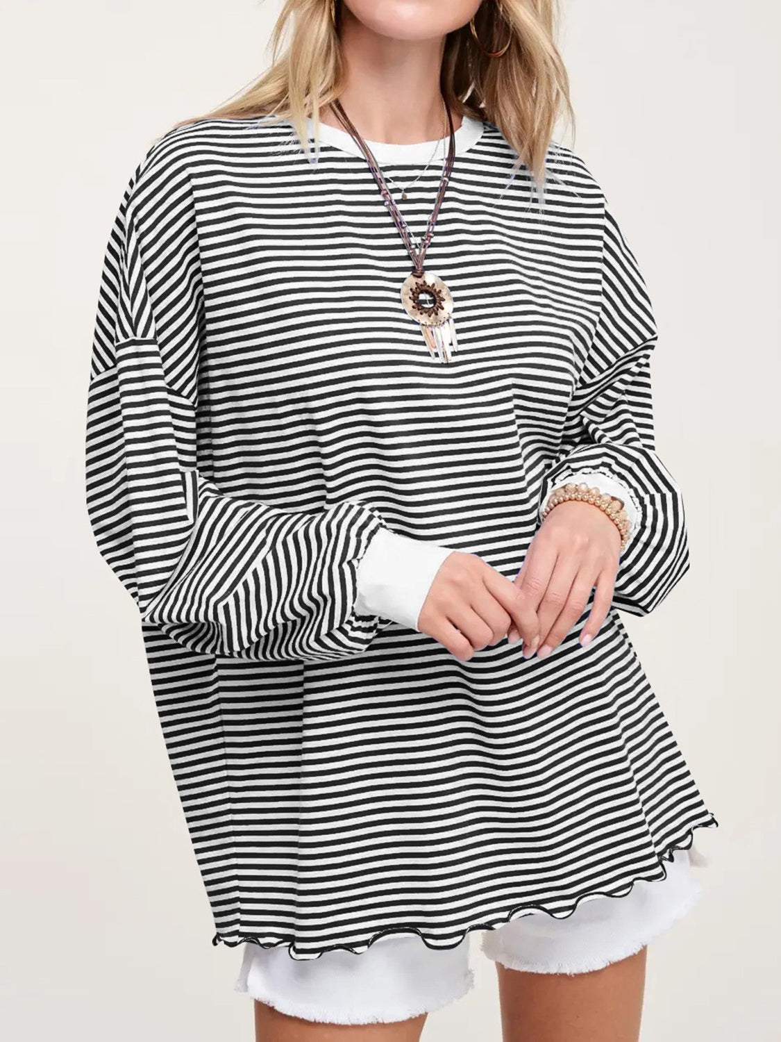 Striped Long Sleeve Sweatshirt