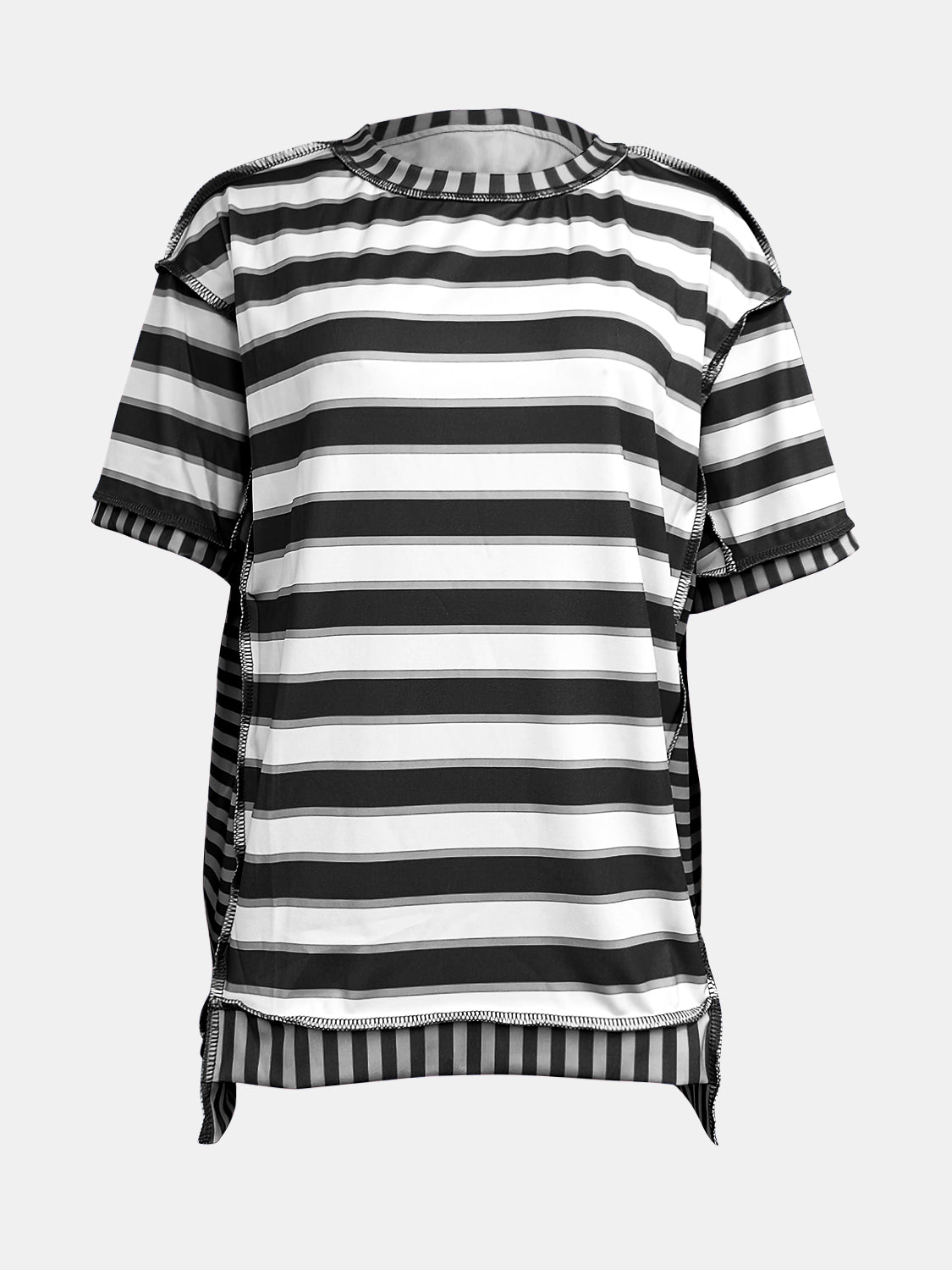 Contrast Stripes:  Great T-Shirt in Several Color Choices