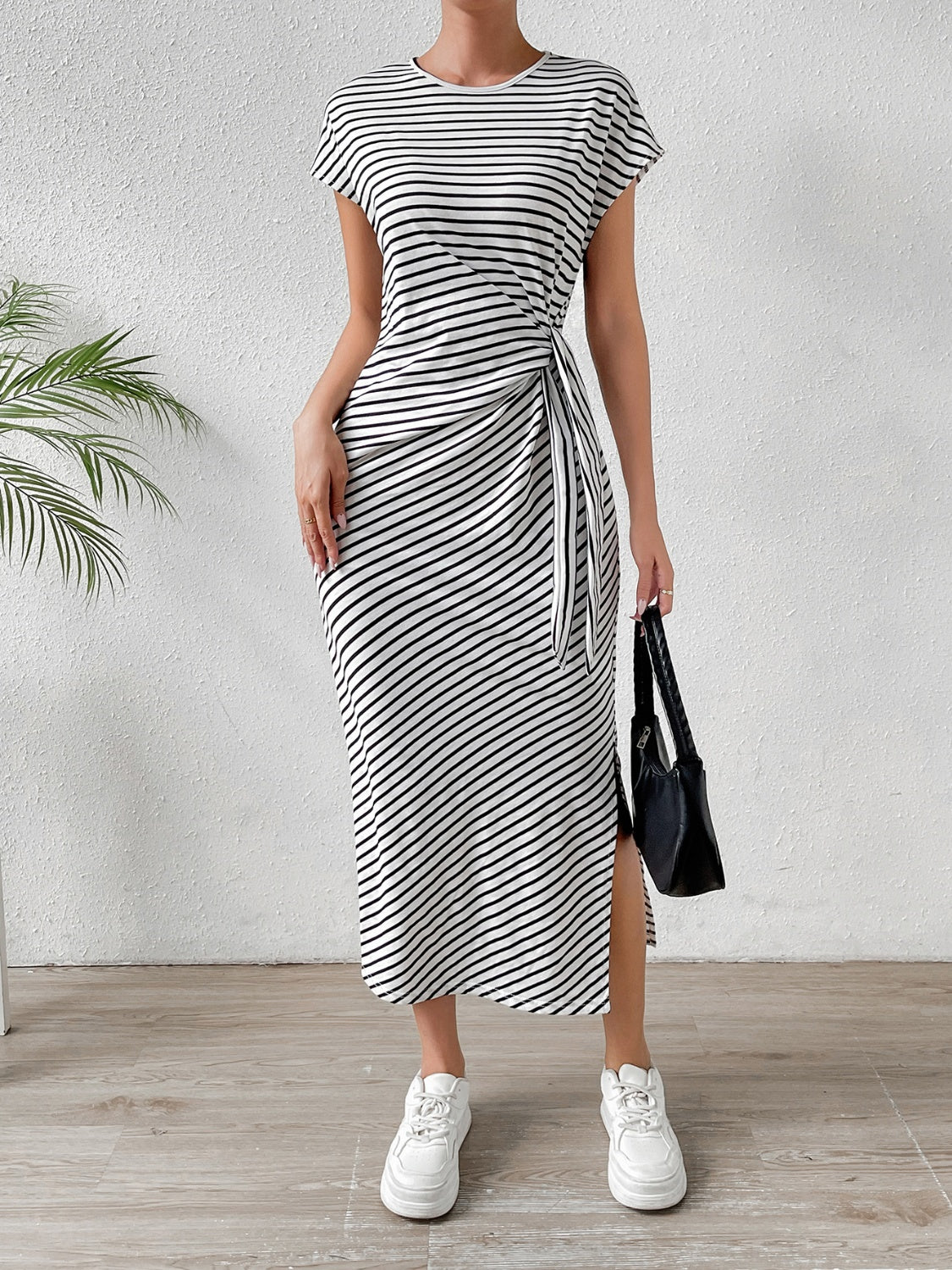 Surely Stripes: Round Neck Short Sleeve Tee Dress