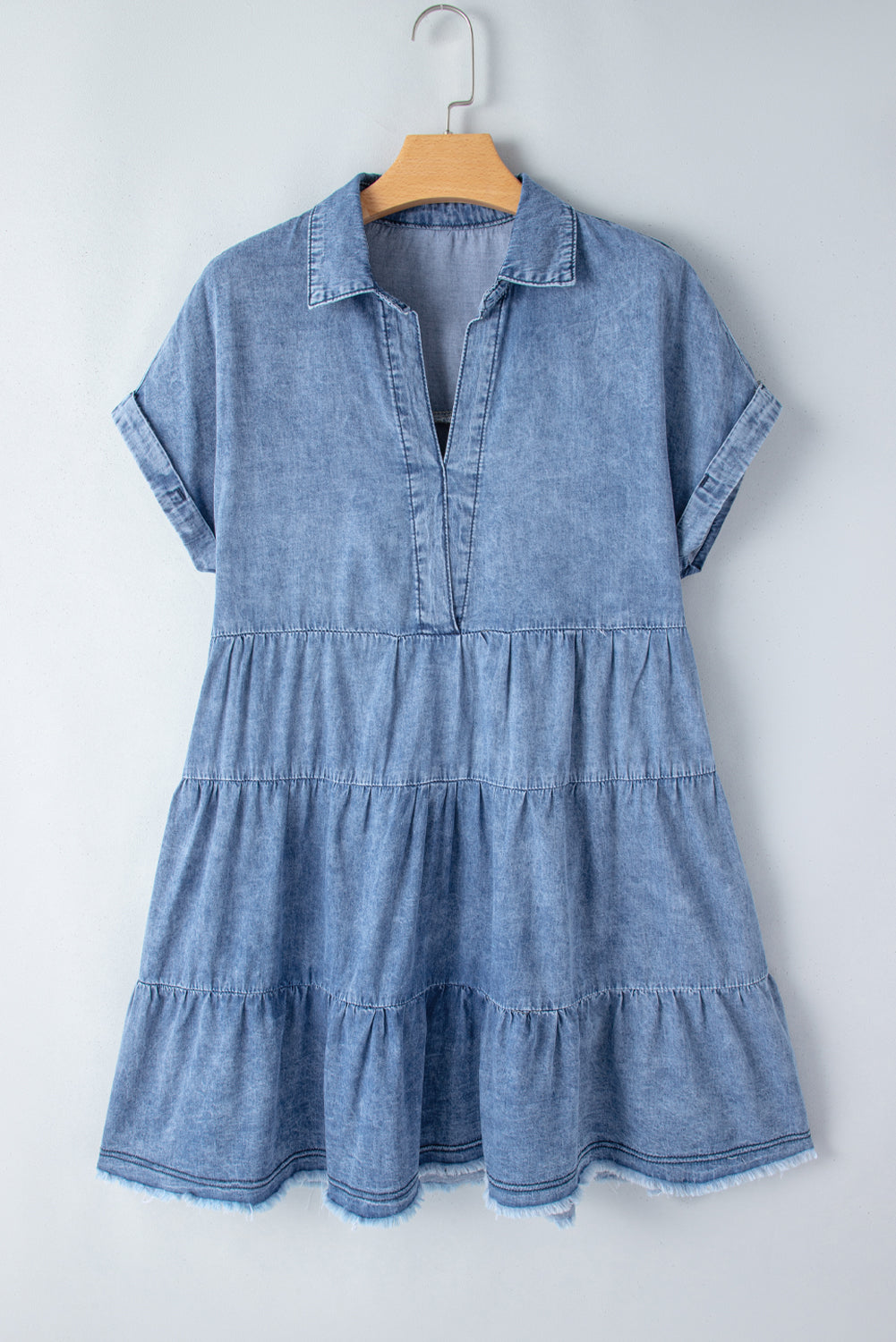 Cute Short Sleeve Denim Dress