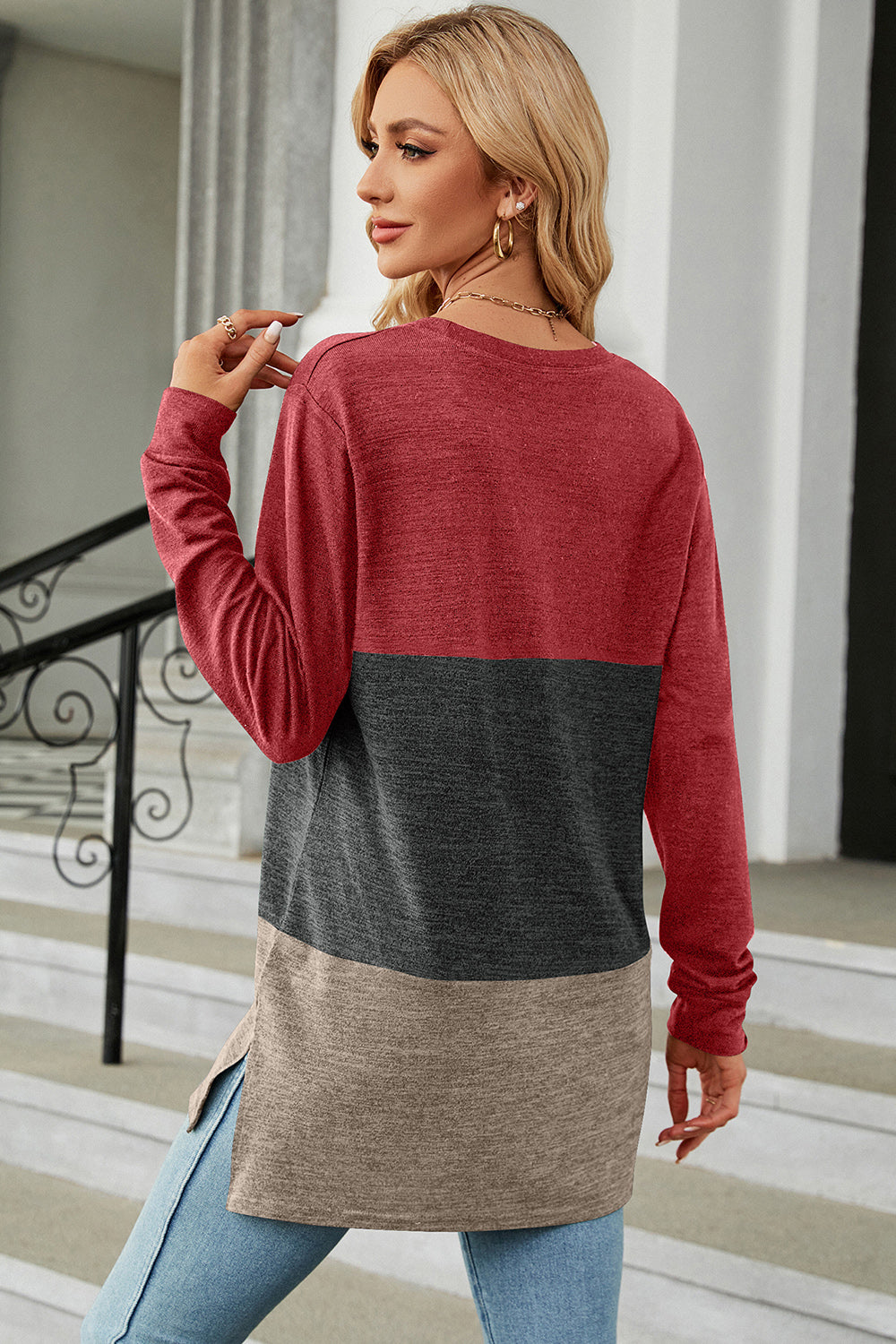 Multi-Color Round Neck Long Sleeve T-Shirt, Several Color Choices