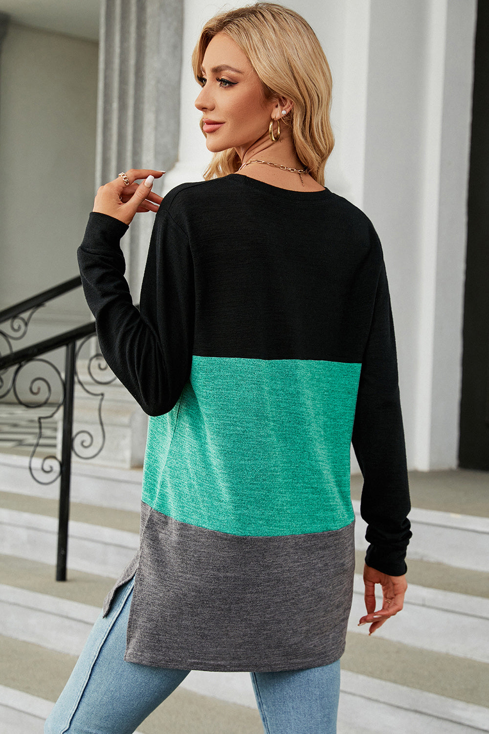 Multi-Color Round Neck Long Sleeve T-Shirt, Several Color Choices