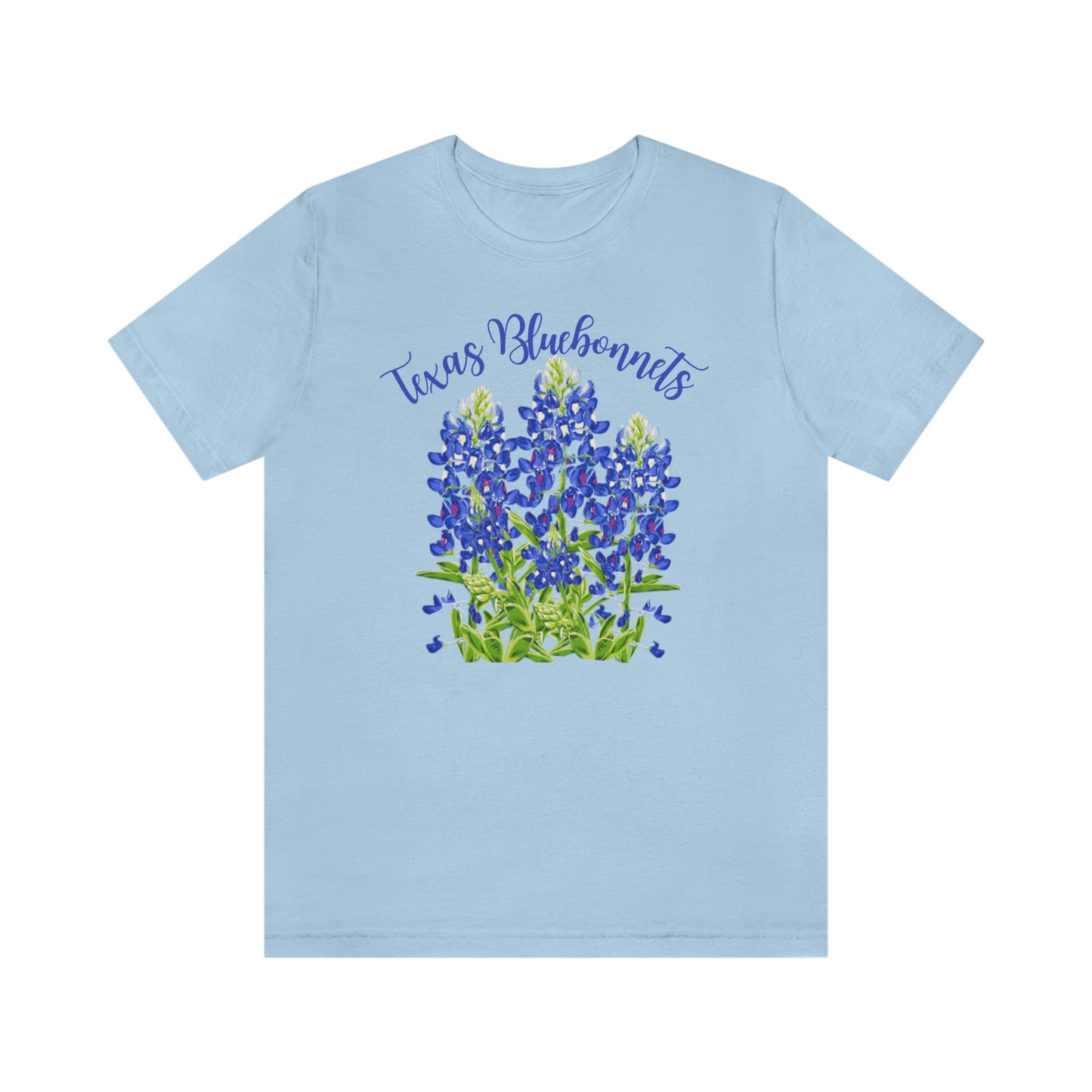 Texas Bluebonnets on Bella Canvas T-shirt, Texas Bluebonnets, Colorful Texas Tshirt, Gifts For Her, Texas Gifts, Flower Tshirt, Tshirt